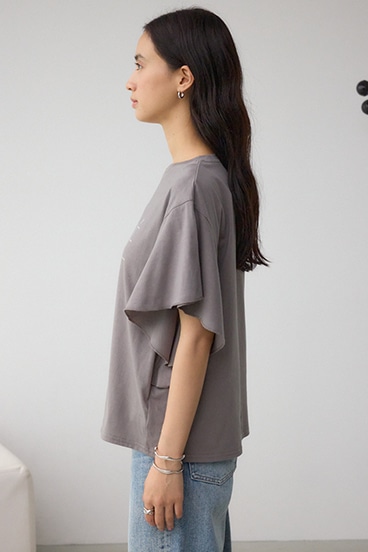 ラッフルスリーブロゴTシャツ 詳細画像