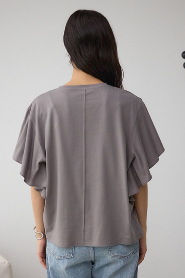 ラッフルスリーブロゴTシャツ 詳細画像