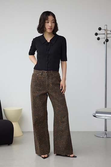 AZUL DENIM J/Wレオパードプリントデニム 詳細画像