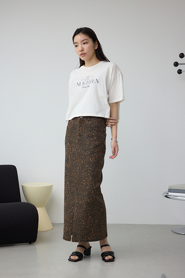 AZUL DENIM レオパードハイウエストスカート 詳細画像