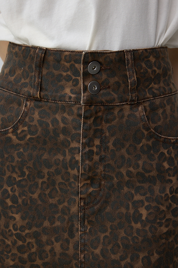 AZUL DENIM レオパードハイウエストスカート 詳細画像