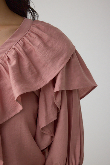 ラッフルフリル5分袖ブラウス 詳細画像