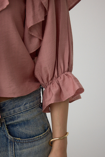 ラッフルフリル5分袖ブラウス 詳細画像