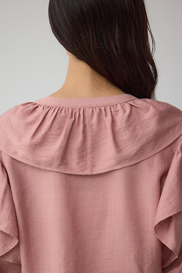 ラッフルフリル5分袖ブラウス 詳細画像