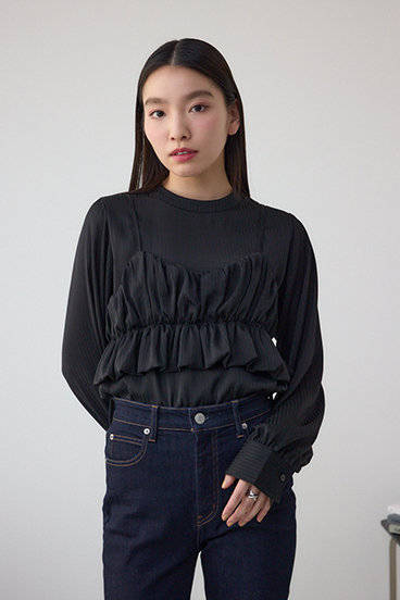 バルーンビスチェレイヤードセットブラウス 詳細画像