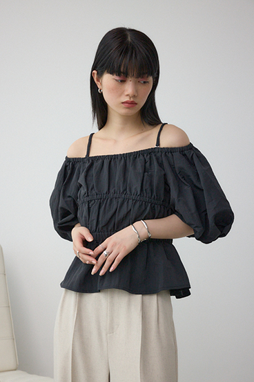 パフショルダー2WAYブラウス 詳細画像