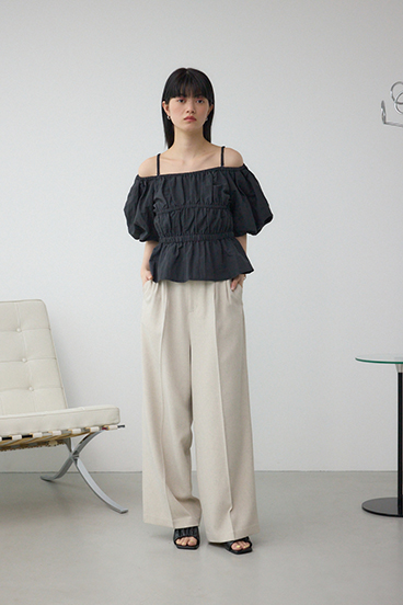 パフショルダー2WAYブラウス 詳細画像