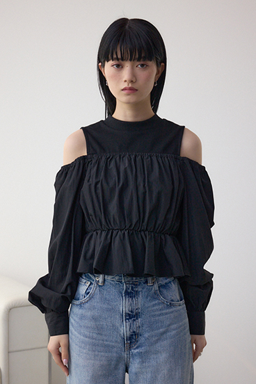 オフショルレイヤードブラウス 詳細画像