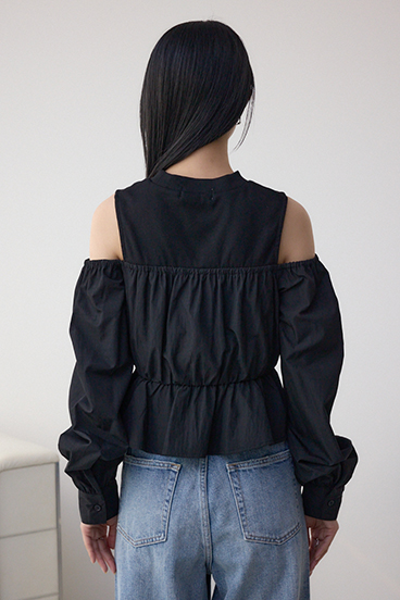 オフショルレイヤードブラウス 詳細画像