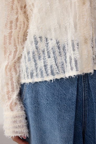 シアーチュールフリンジシャツ 詳細画像