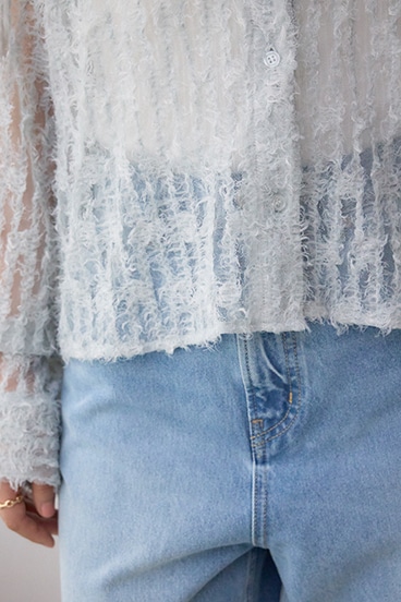 シアーチュールフリンジシャツ 詳細画像