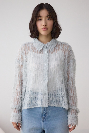 シアーチュールフリンジシャツ 詳細画像