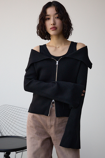 ジップアンサンブルニット 詳細画像