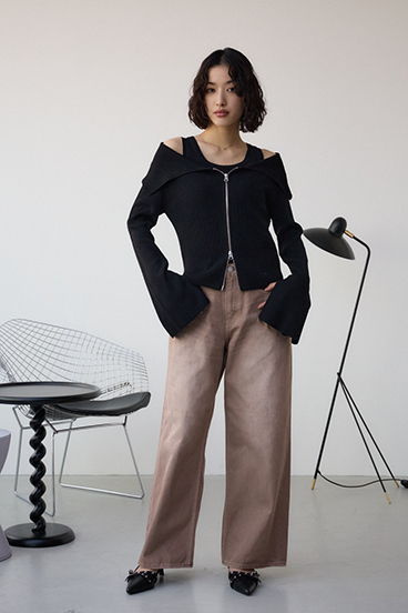 ジップアンサンブルニット 詳細画像