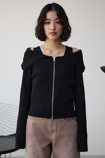 ジップアンサンブルニット 詳細画像