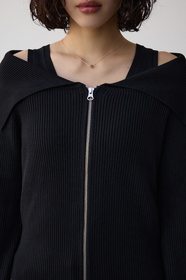 ジップアンサンブルニット 詳細画像