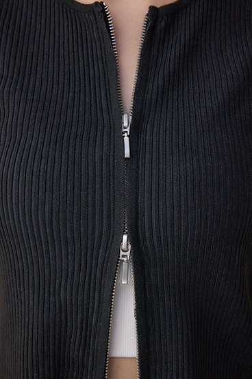 Wジップショートスリーブ配色リブプルオーバー 詳細画像