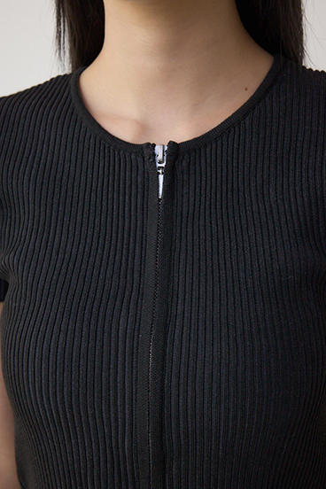 Wジップショートスリーブ配色リブプルオーバー 詳細画像