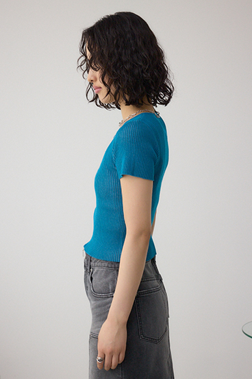 Wジップショートスリーブ配色リブプルオーバー 詳細画像