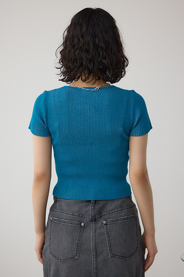 Wジップショートスリーブ配色リブプルオーバー 詳細画像