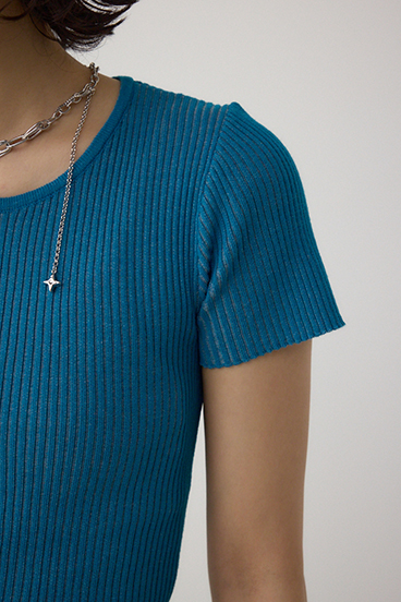 Wジップショートスリーブ配色リブプルオーバー 詳細画像