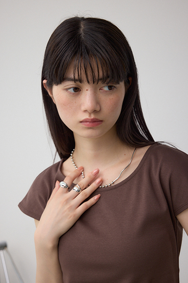 C/Tフレンチスリーブカットトップス