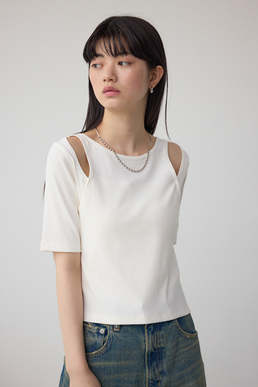 デザインネックショートTシャツ 詳細画像