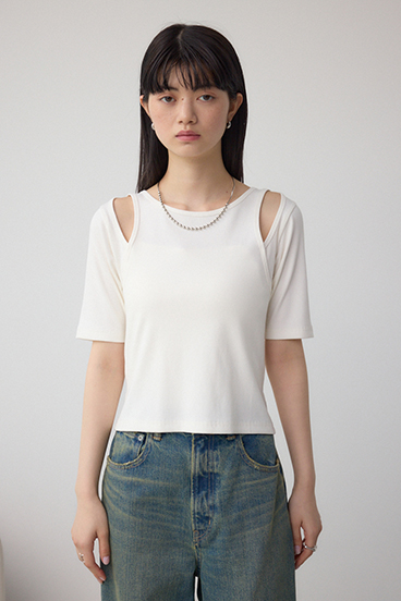 デザインネックショートTシャツ 詳細画像