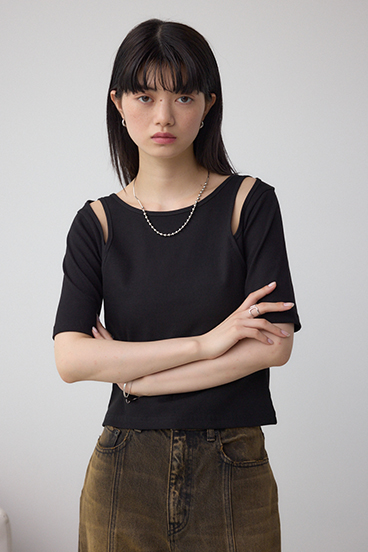 デザインネックショートTシャツ 詳細画像