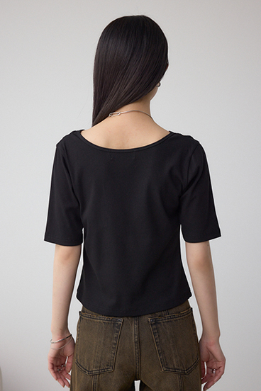 デザインネックショートTシャツ 詳細画像