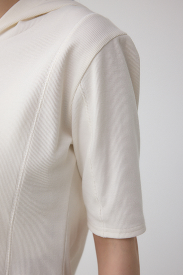 ヘンリーネックフーディーリブトップス 詳細画像