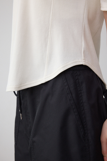 ヘンリーネックフーディーリブトップス 詳細画像