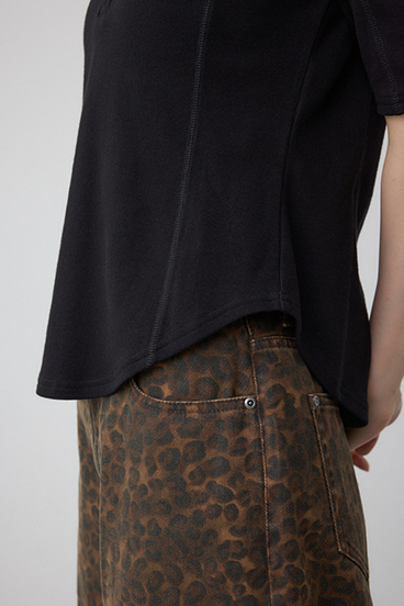 ヘンリーネックフーディーリブトップス 詳細画像