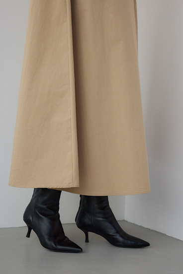 【PLUS】ギャザースリーブフレアロングドレス 詳細画像