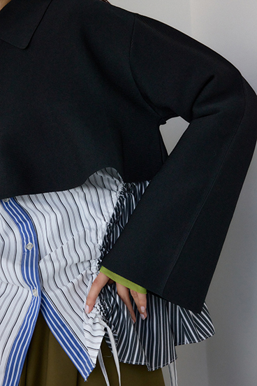 【PLUS】フレアニットカーディガン 詳細画像