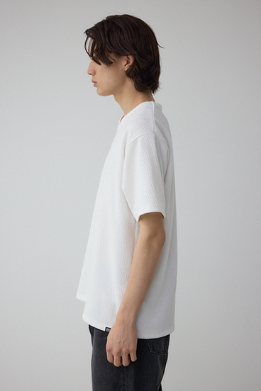 楊柳ジャガードクルーネックTシャツ 詳細画像