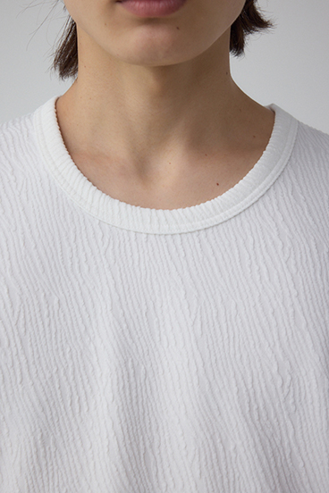 楊柳ジャガードクルーネックTシャツ 詳細画像