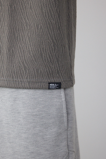 楊柳ジャガードクルーネックTシャツ 詳細画像