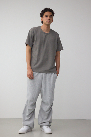 楊柳ジャガードクルーネックTシャツ 詳細画像