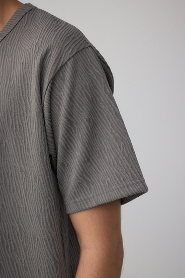 楊柳ジャガードクルーネックTシャツ 詳細画像