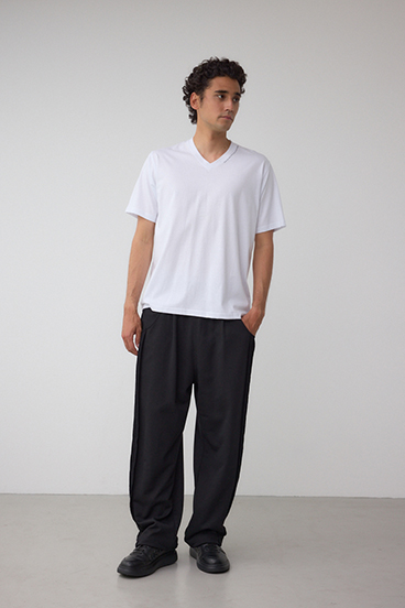 AZコットン VネックロゴTシャツ 詳細画像