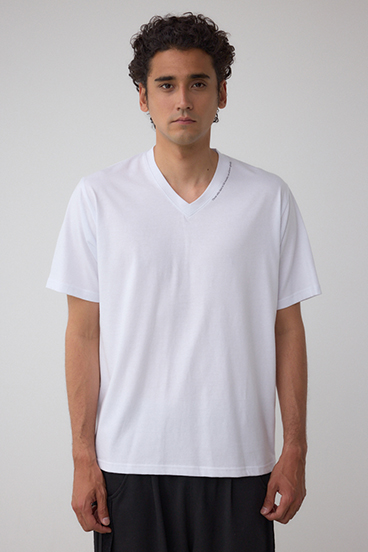 AZコットン VネックロゴTシャツ 詳細画像