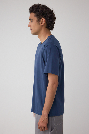 AZコットン VネックロゴTシャツ 詳細画像