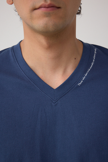 AZコットン VネックロゴTシャツ 詳細画像