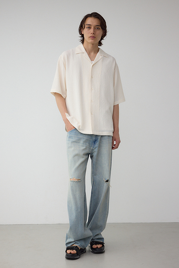 シアサッカーオーバーシャツ 詳細画像