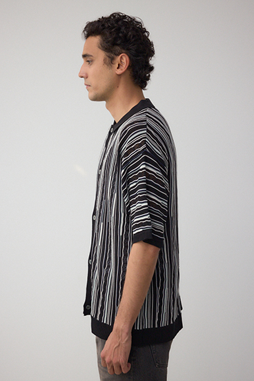 ポロ襟クージーニットトップス 詳細画像