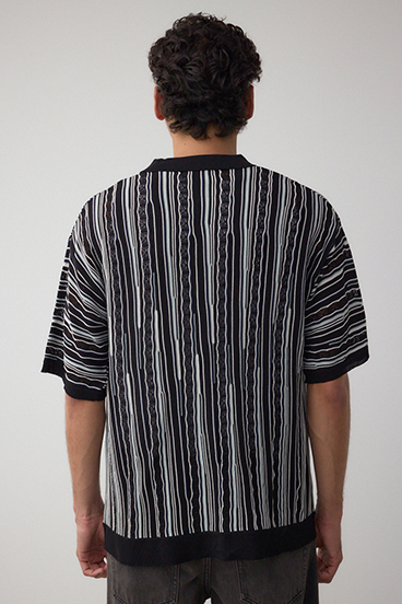 ポロ襟クージーニットトップス 詳細画像