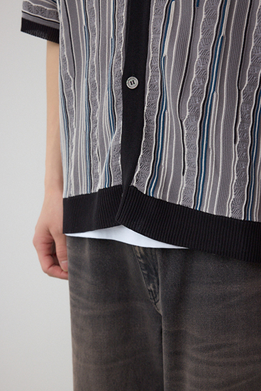 ポロ襟クージーニットトップス 詳細画像