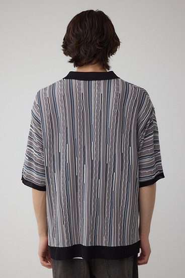 ポロ襟クージーニットトップス 詳細画像