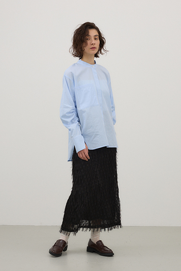 【crie conforto】シャーリングスリーブシャツ 詳細画像